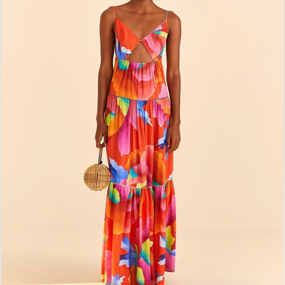 chinese dress ladies Farm Rio Women's Ombr Forest Maxi Dress